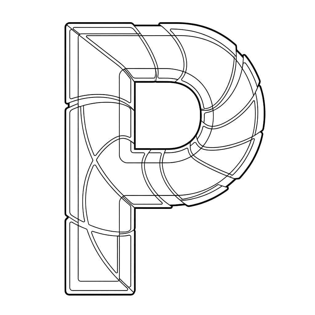 Huruf P Lengkung Terbagi