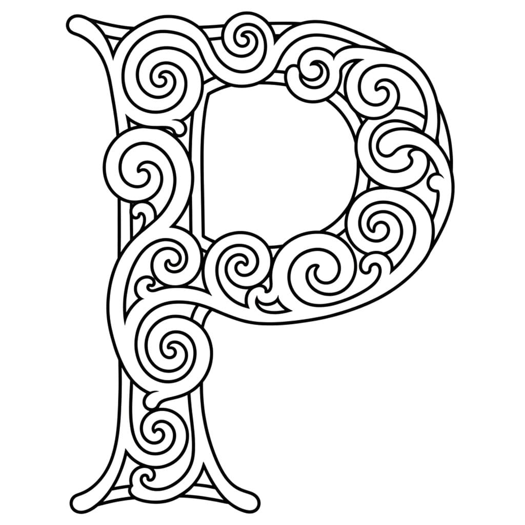 Huruf P Spiral