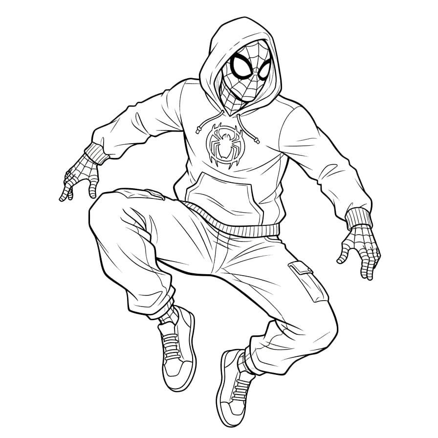 Miles Morales Pakai Hoodie