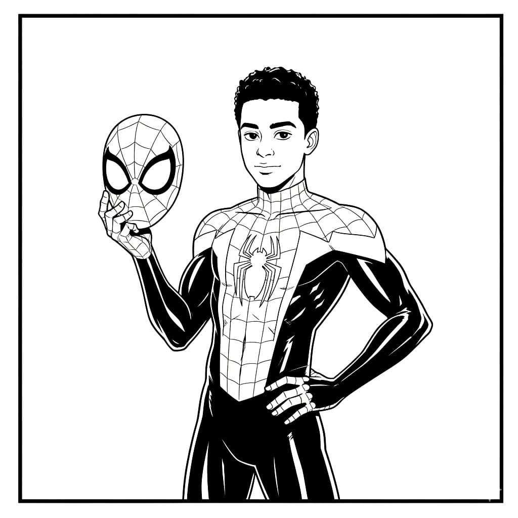 Miles Morales Pegang Topeng