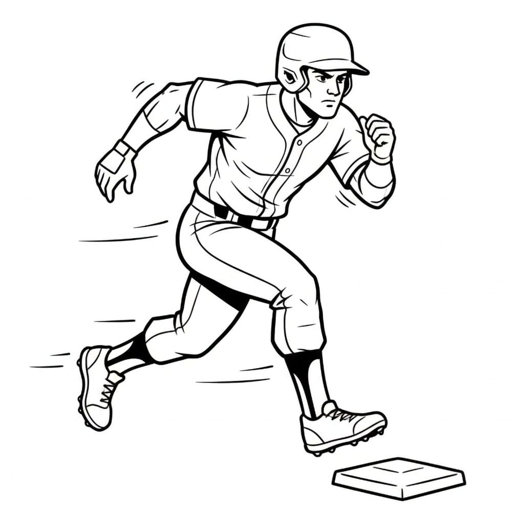 Pemain bisbol berlari ke base