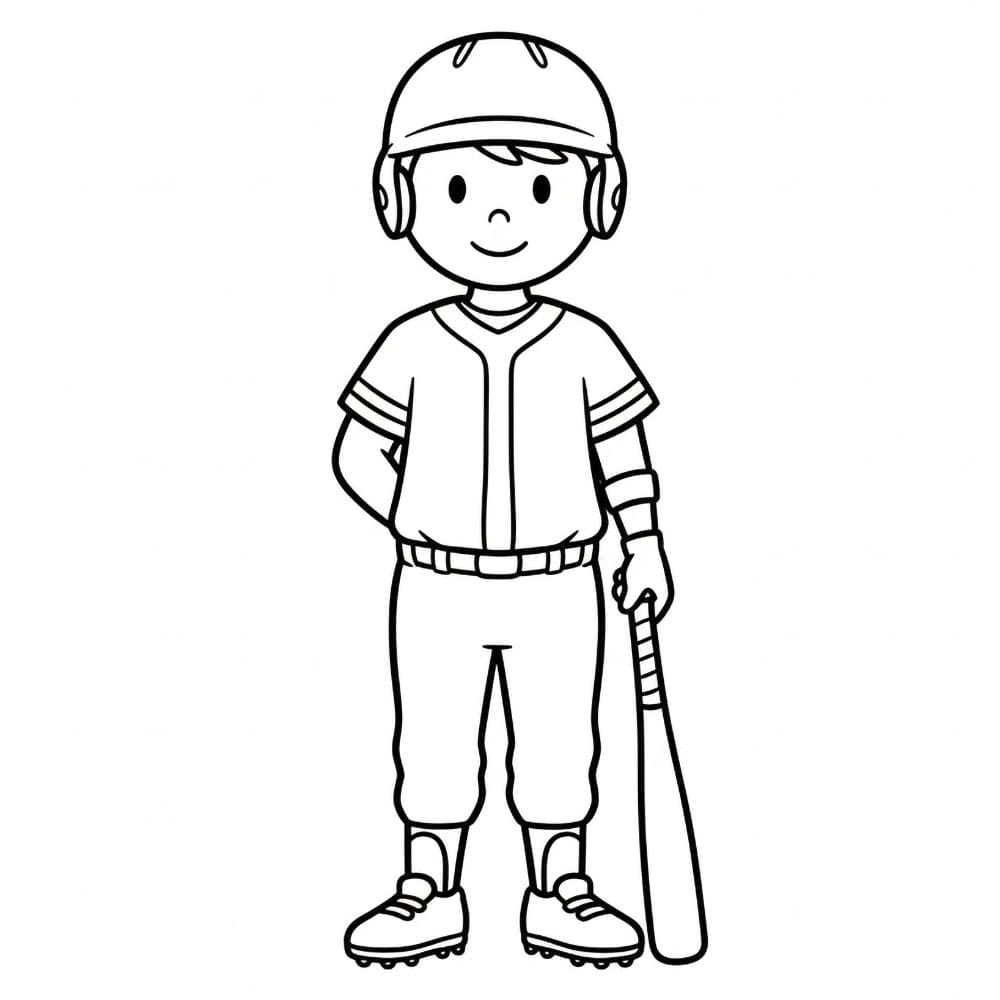 Pemain bisbol memegang tongkat