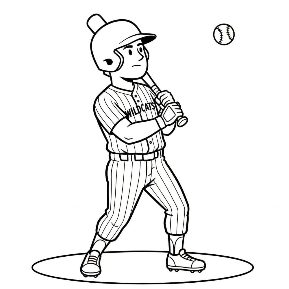 Pemain bisbol sedang melihat bola