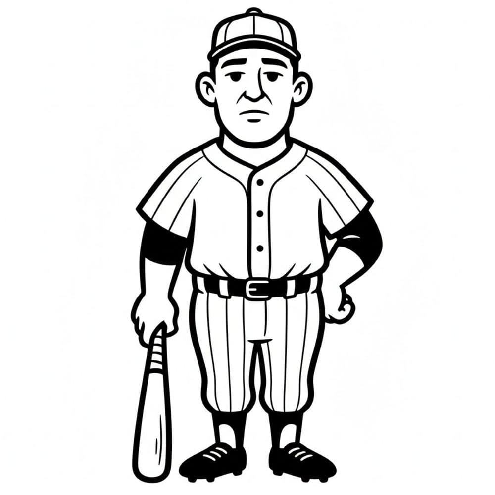 Pemain bisbol tampak depan