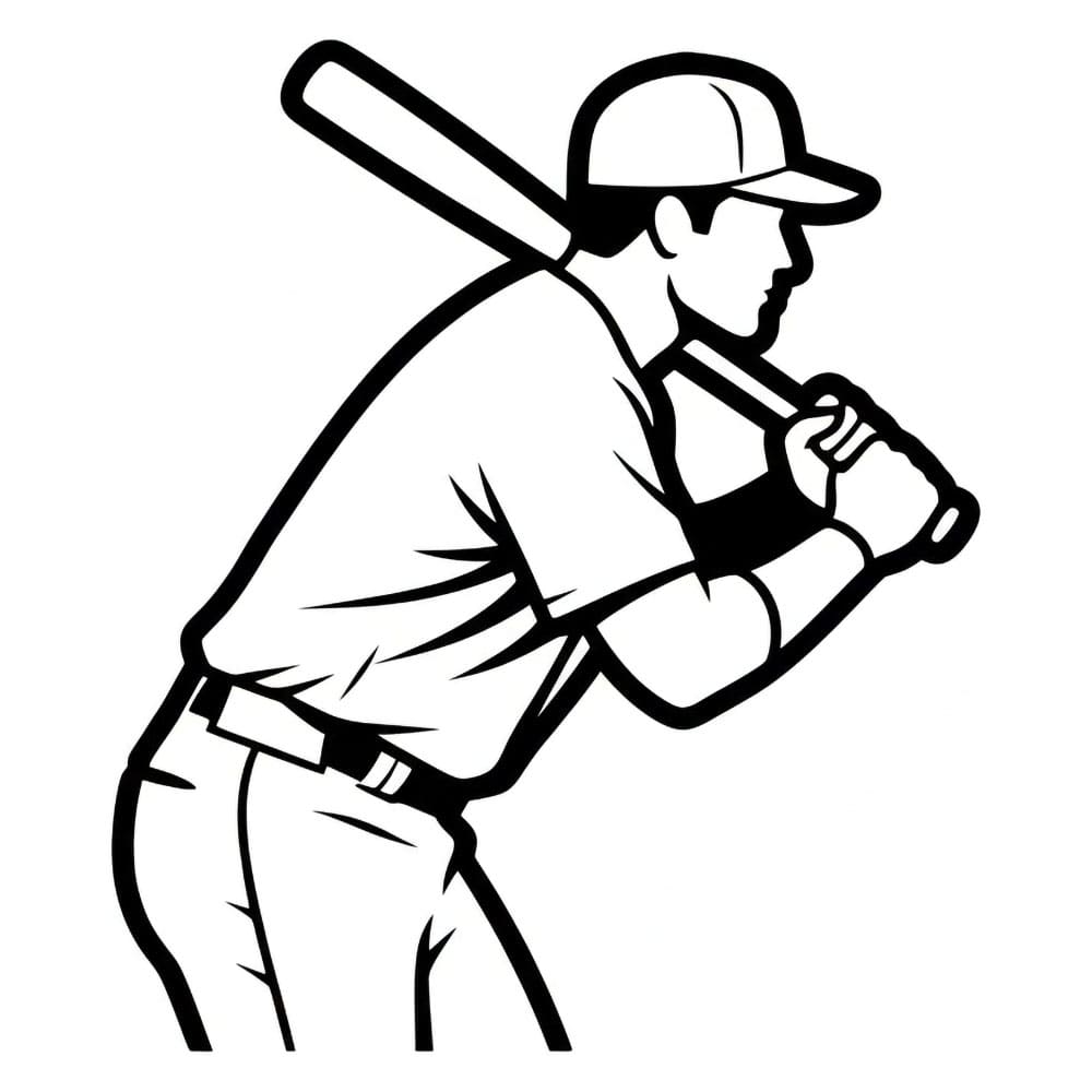 Pemain bisbol tampak samping