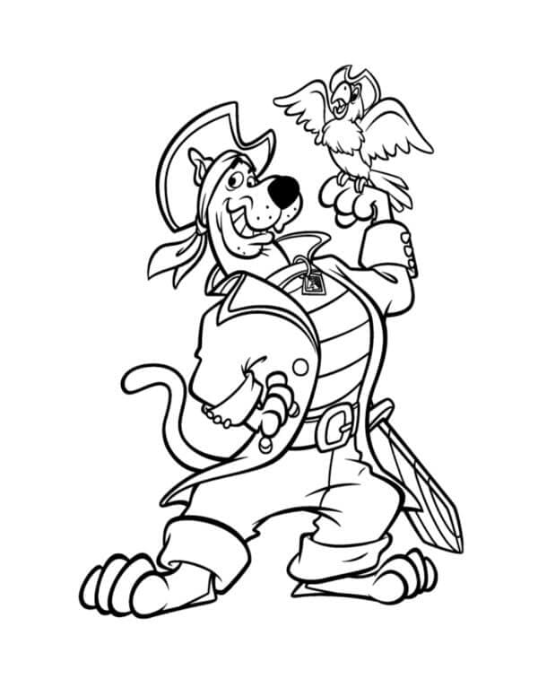 Scooby Doo dengan burung beo