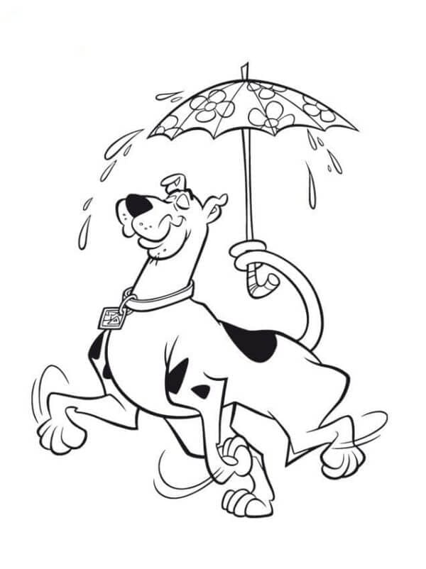 Scooby Doo memegang payung