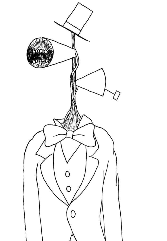 Siren Head Memakai Topi