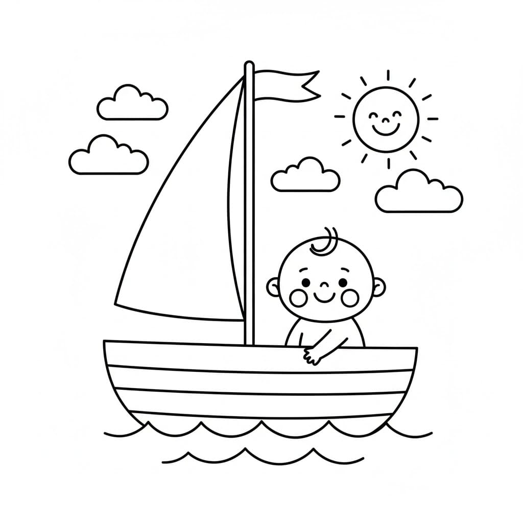 Anak-anak di atas perahu layar