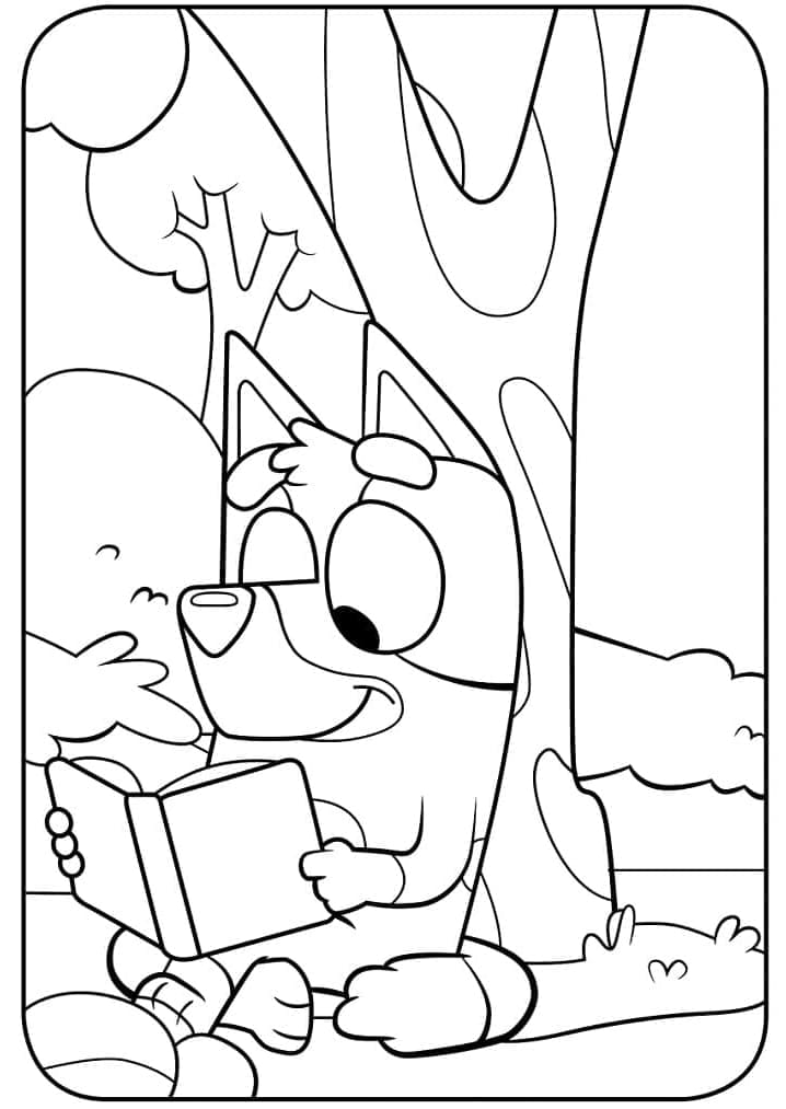 Bluey Sedang Membaca Buku