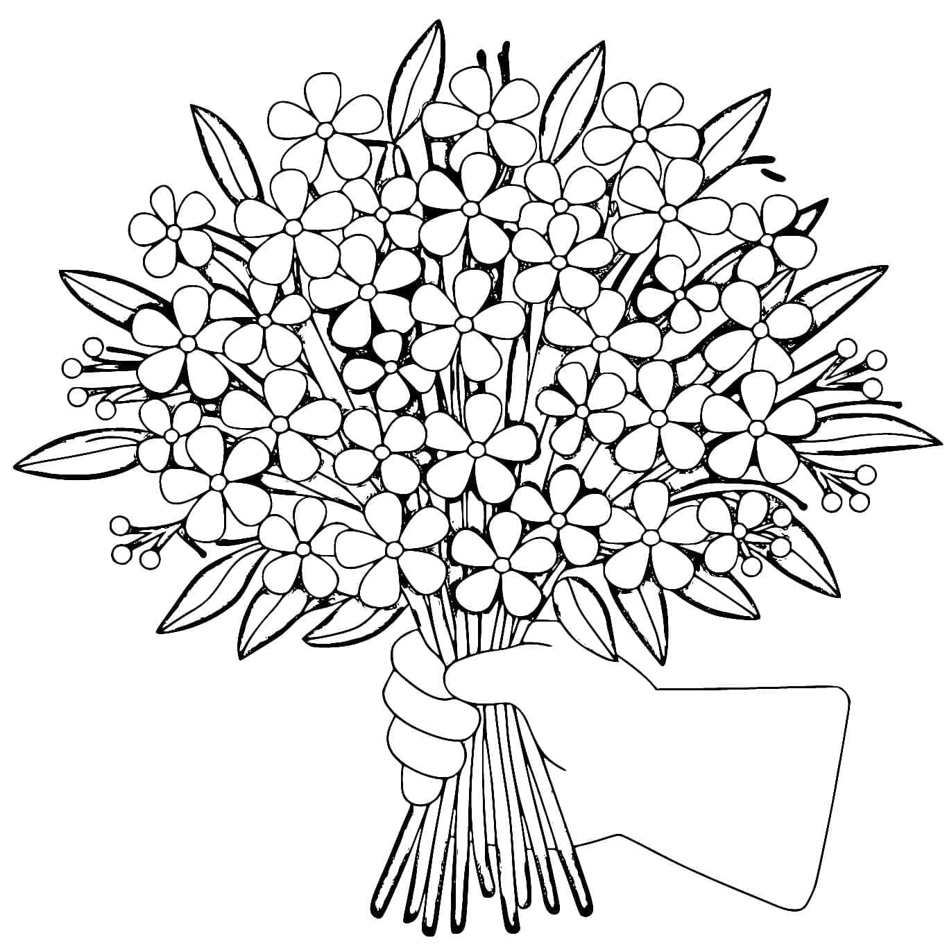 Buket Bunga di Tangan