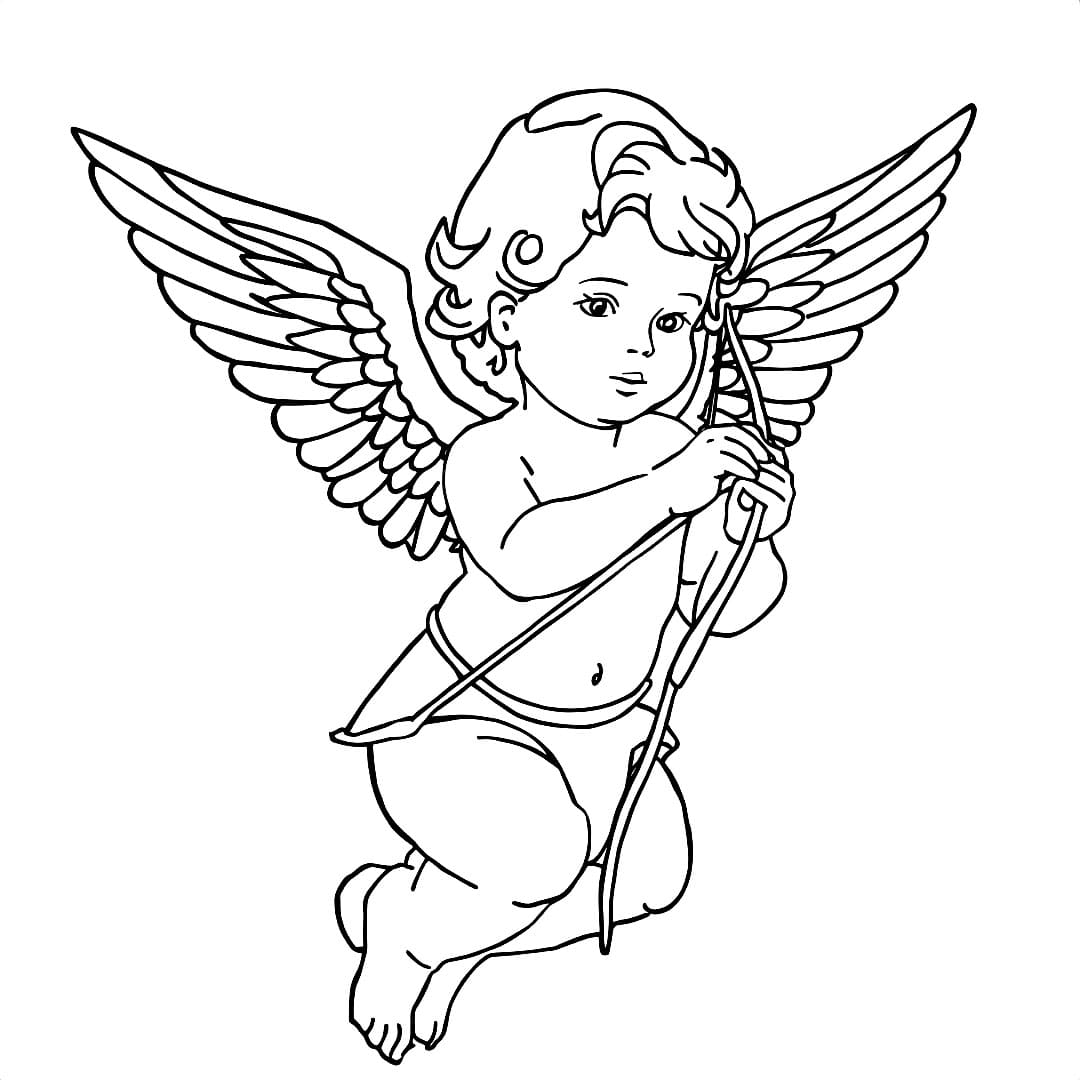 Gambar Cupid garis luar gratis
