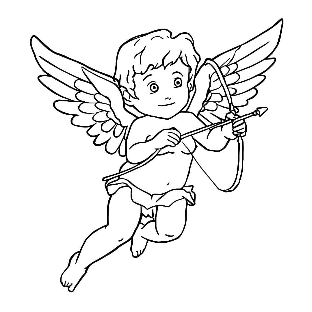 Gambar Cupid garis luar