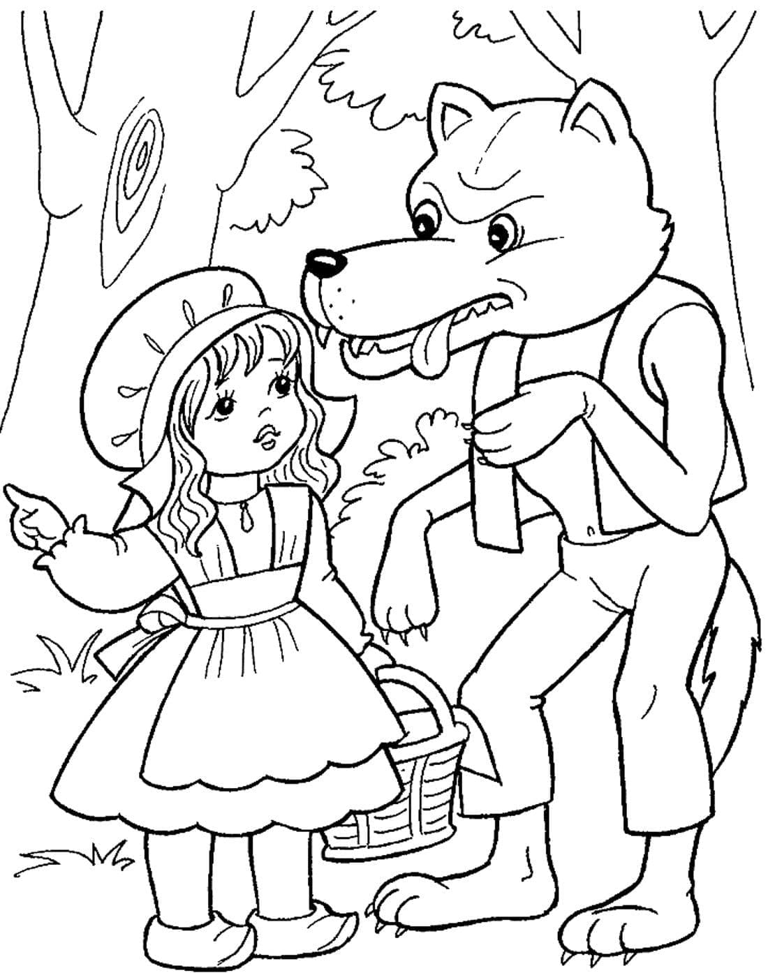 Gambar Si Kerudung Merah Gratis untuk Anak-anak