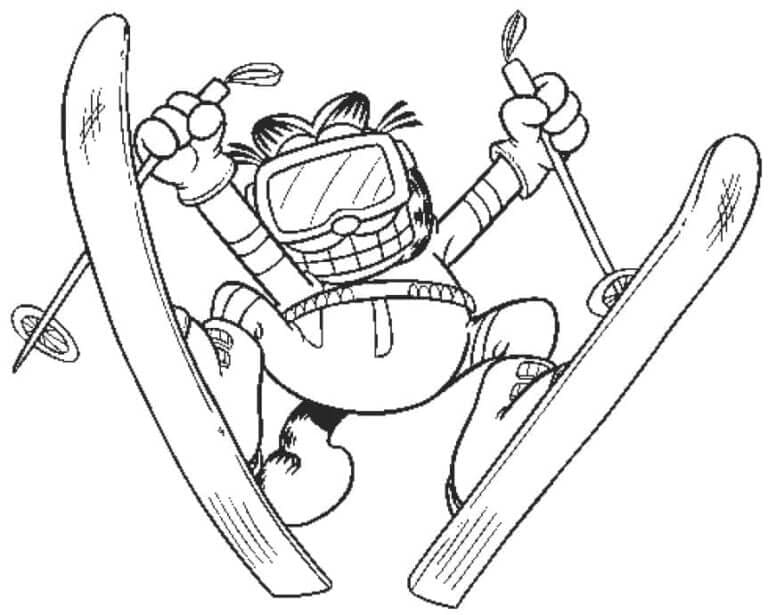Garfield Bermain Ski