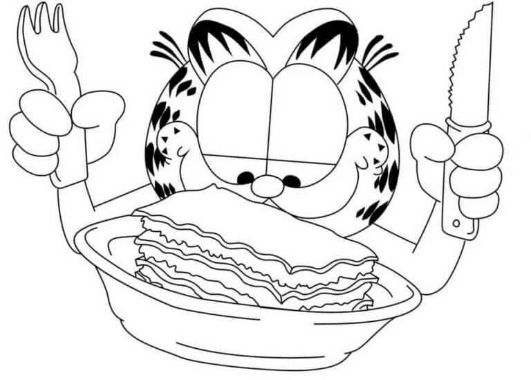 Garfield Bersiap Makan Lasagna