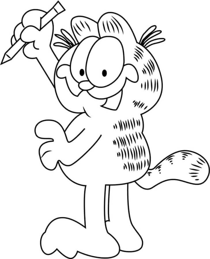 Garfield dengan Pensil