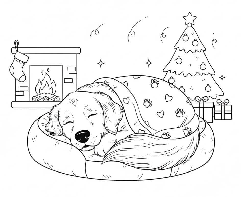 Golden Retriever yang tertidur