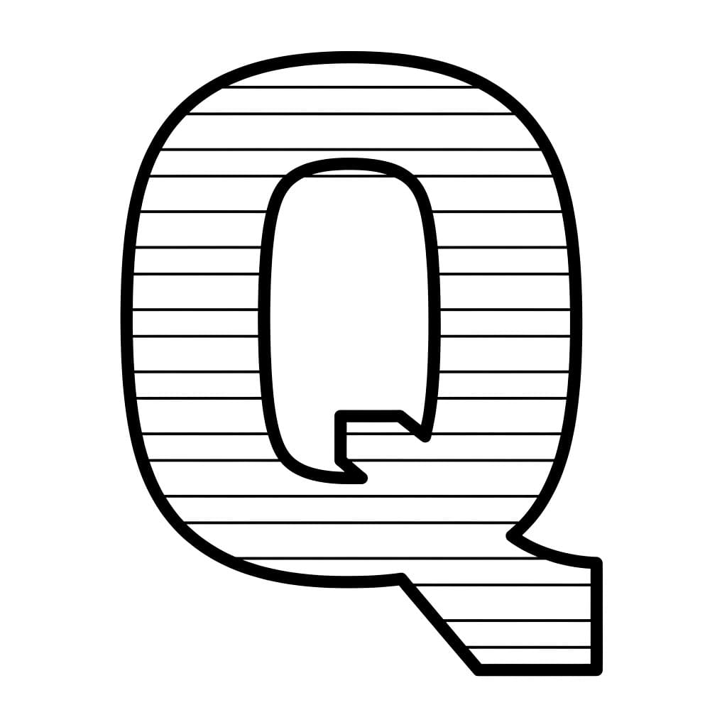 Huruf Q garis-garis