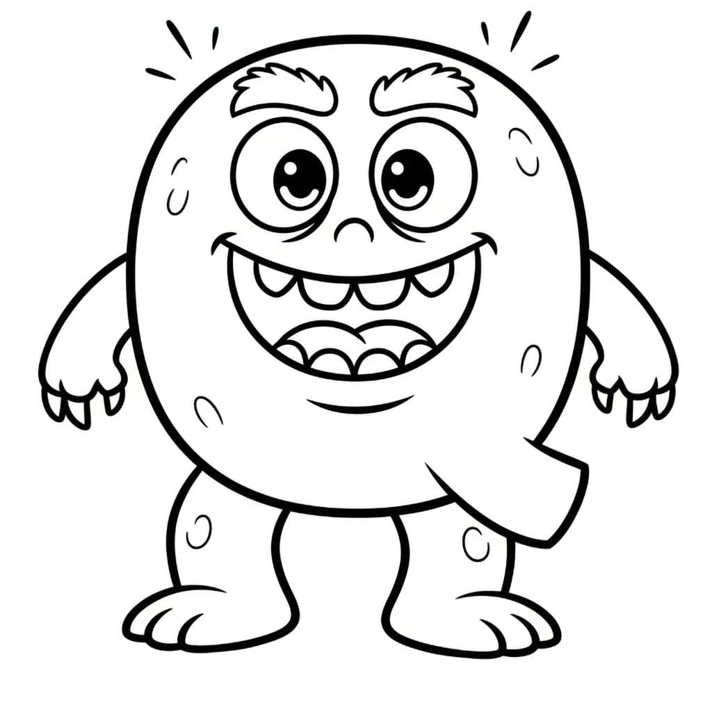 Huruf Q monster lucu