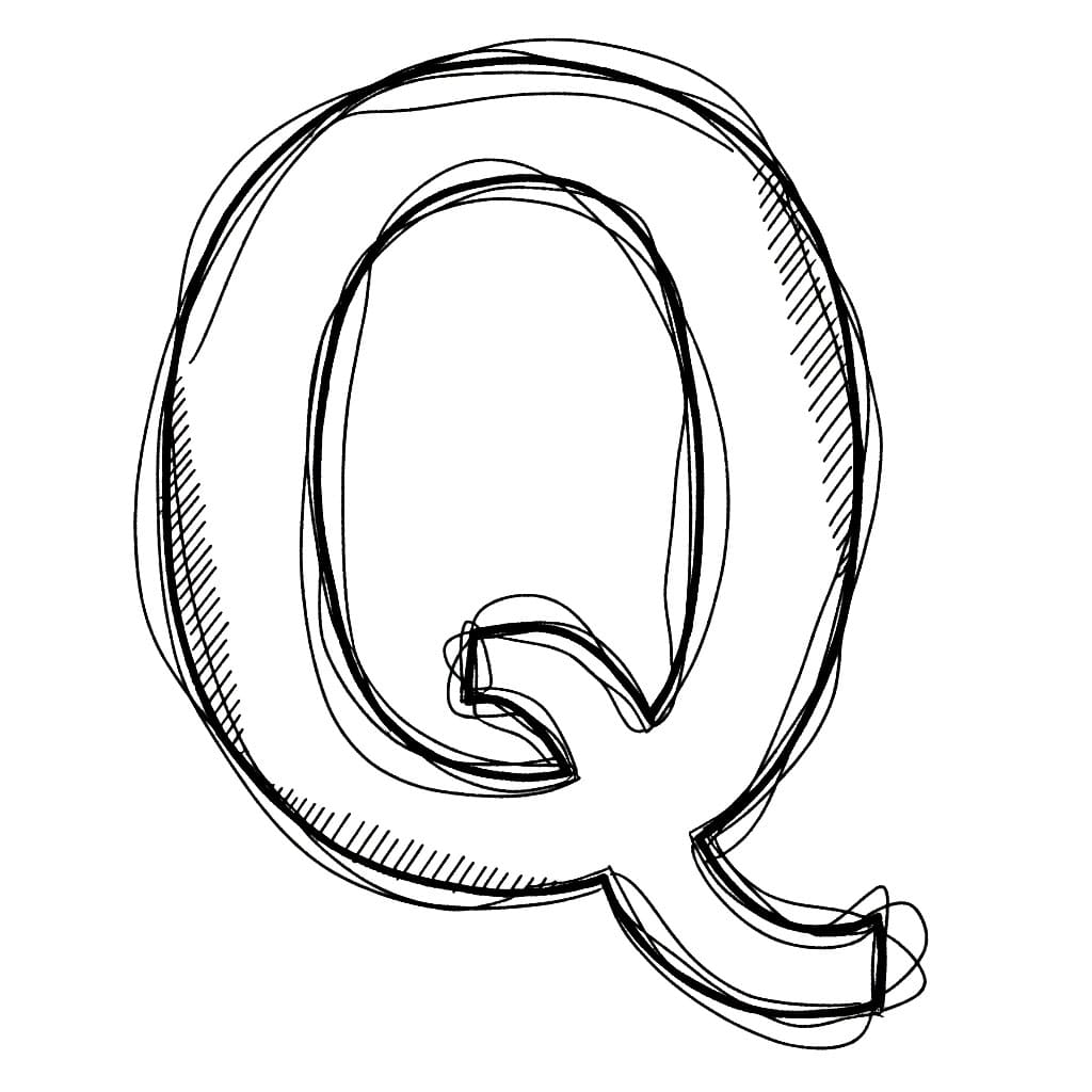 Huruf Q sketsa tangan