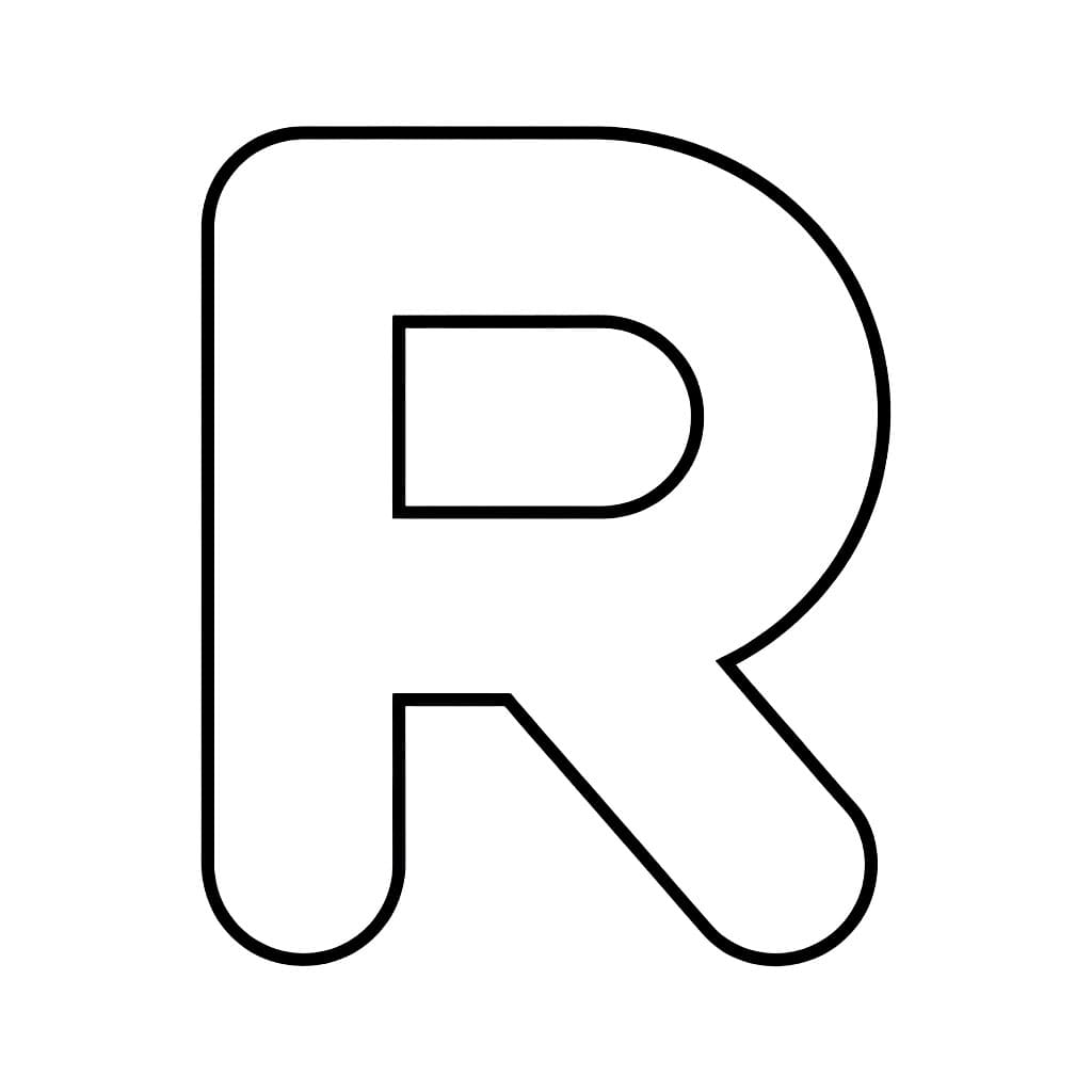 Huruf R minimal bulat