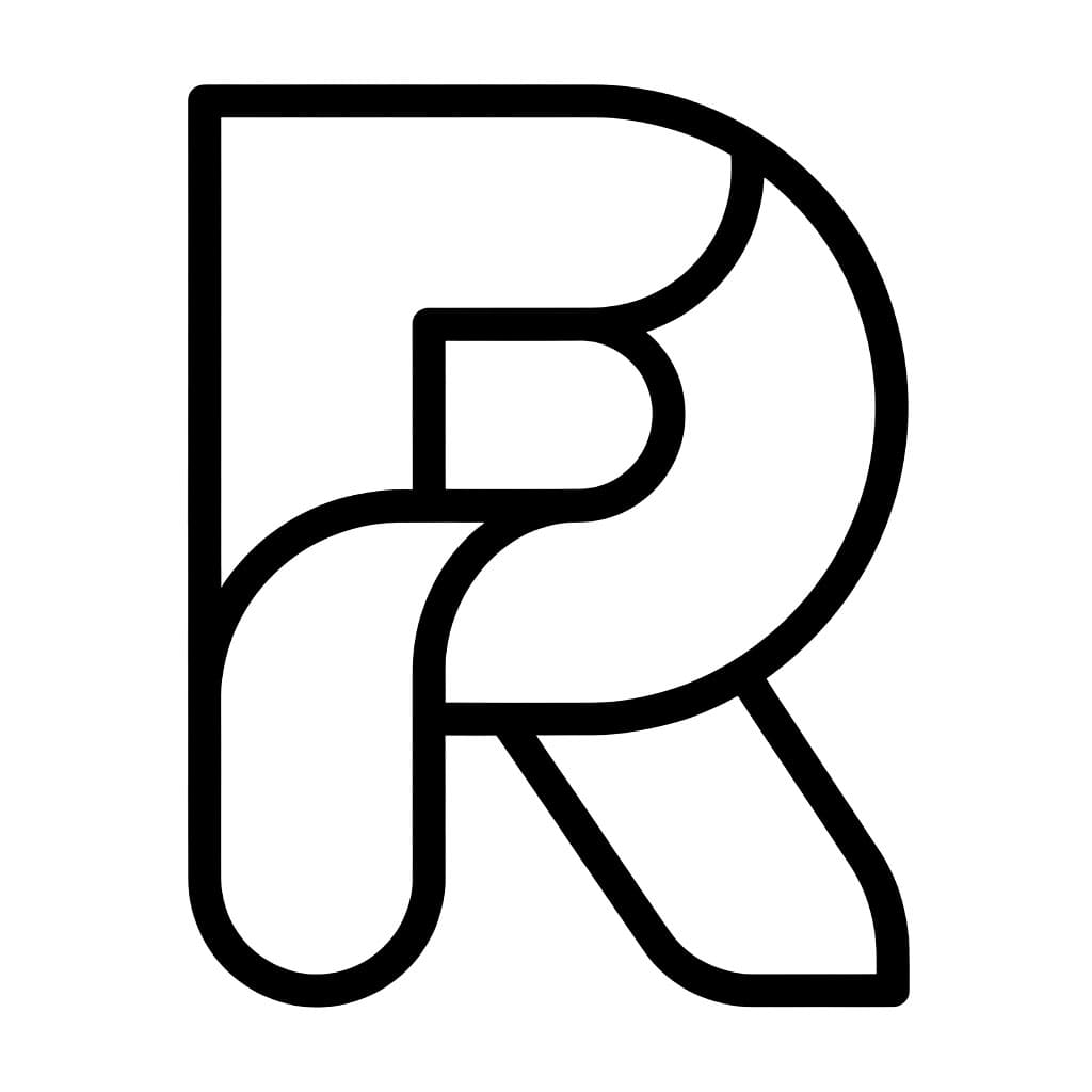 Huruf R segmen lengkung