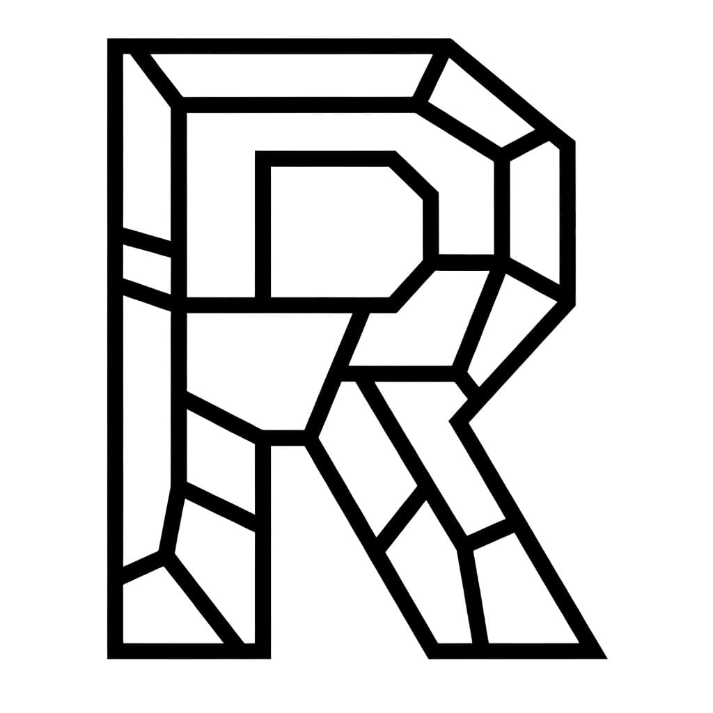 Huruf R tersegmentasi