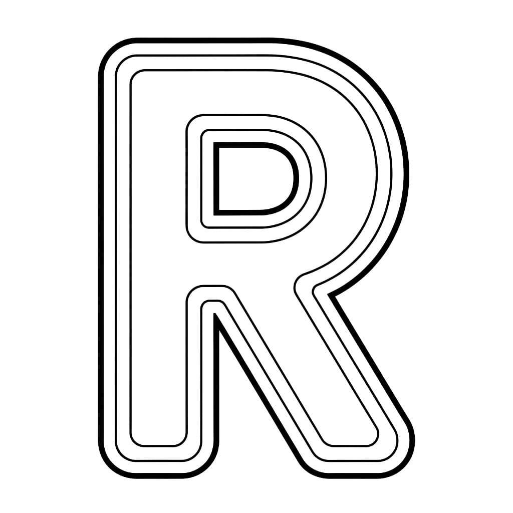 Huruf R tiga garis tepi