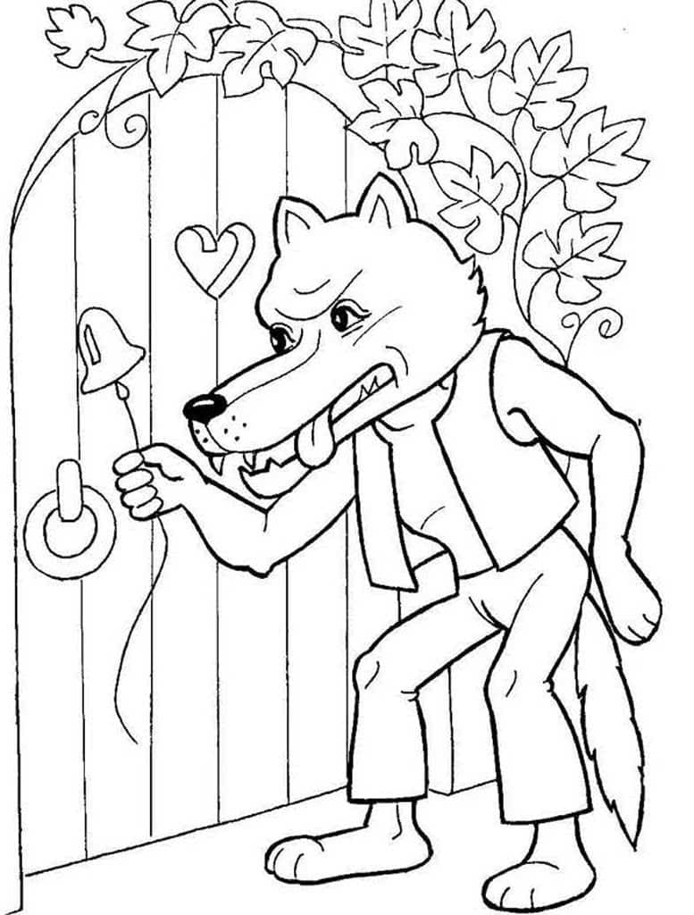 Kartun Si Kerudung Merah dengan Serigala