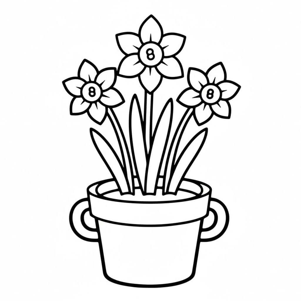 Pot bunga daffodil