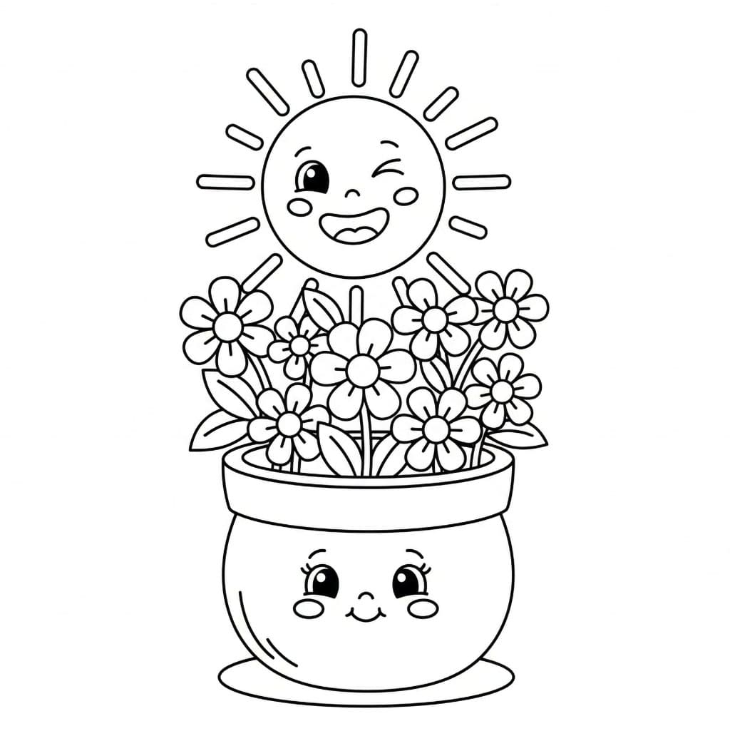 Pot bunga dan matahari