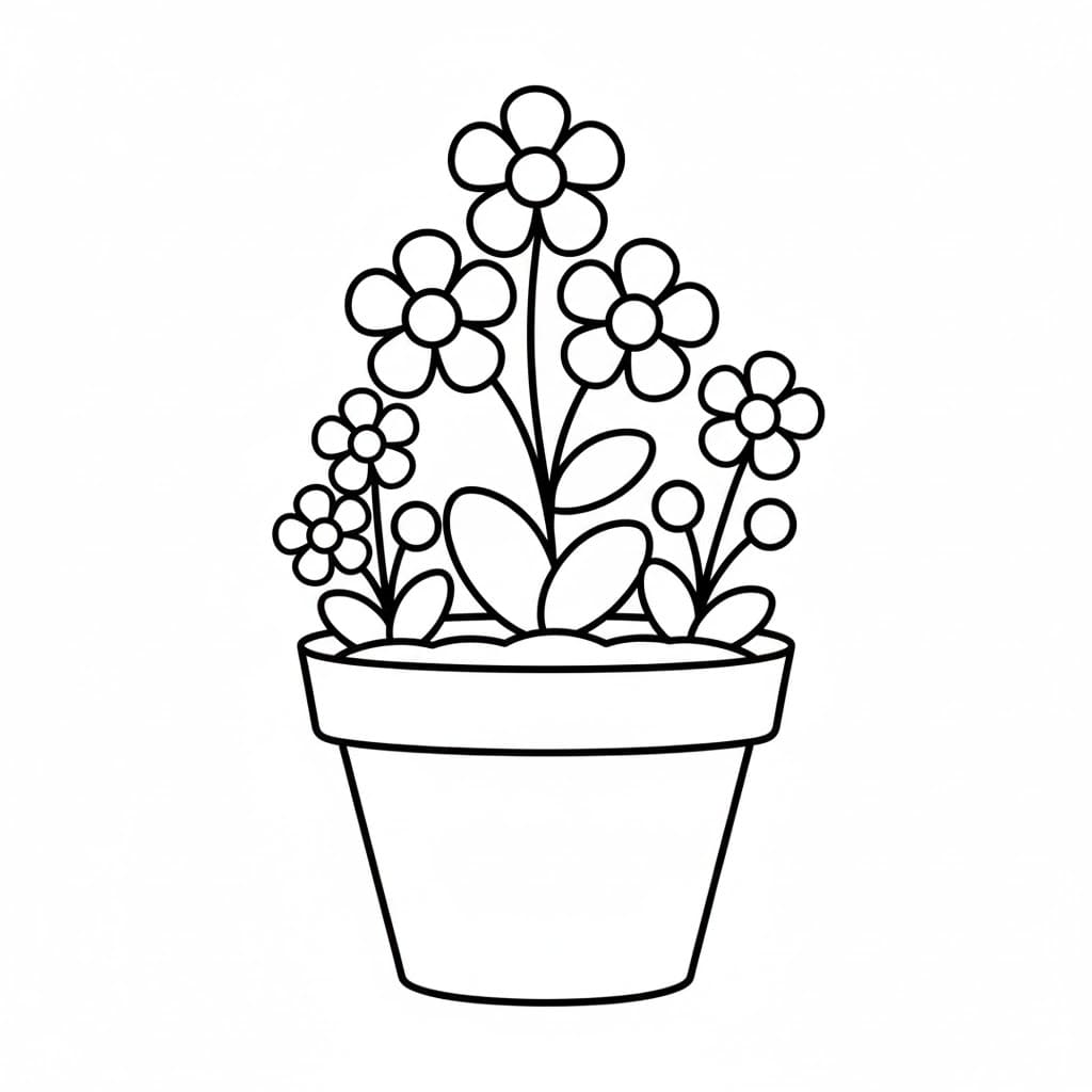 Pot bunga kelopak bulat