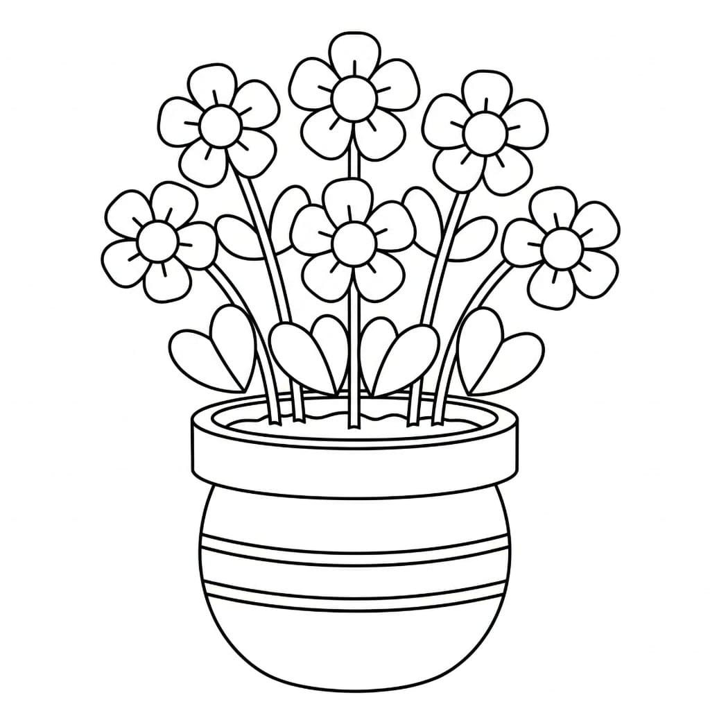 Pot bunga lima bunga