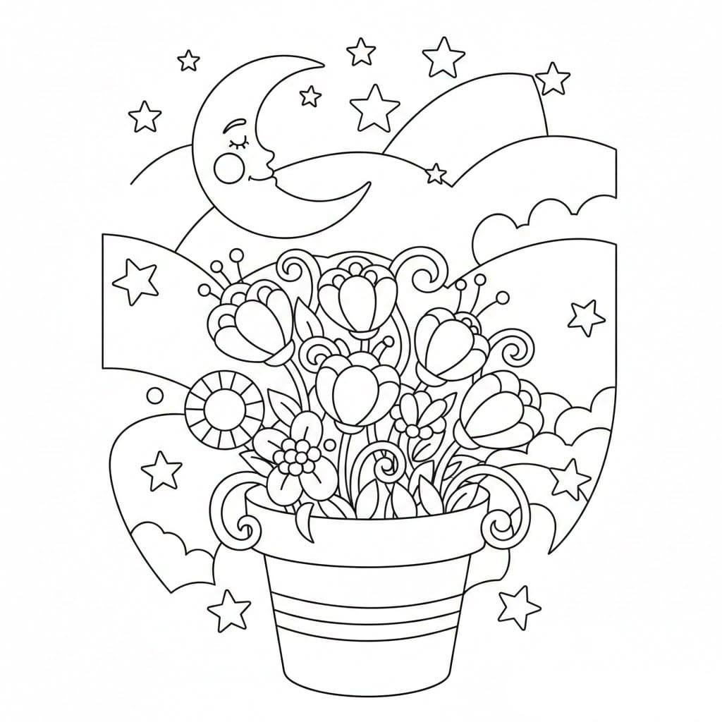 Pot bunga malam bulan