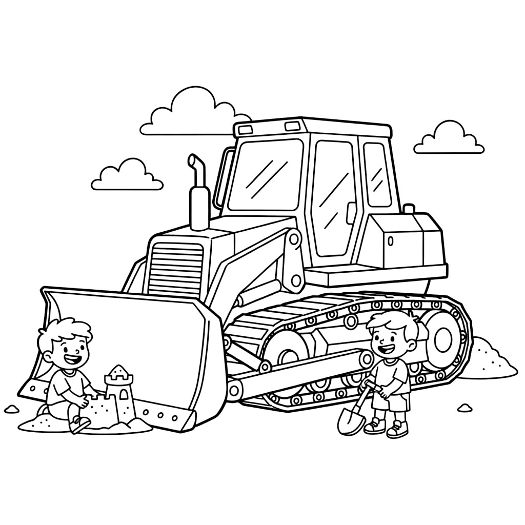 Buldoser bersama anak