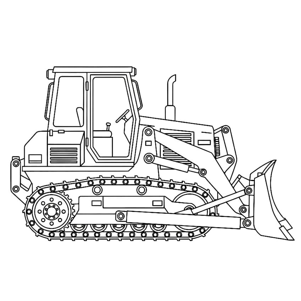 Buldoser tampak samping