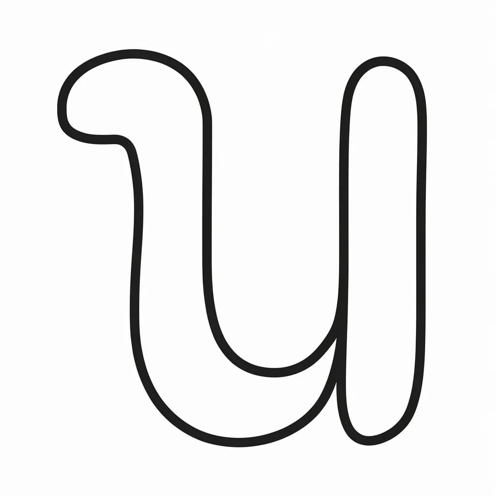 Cetak Huruf U gratis