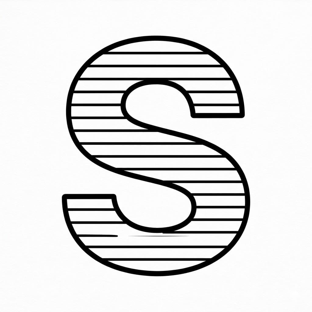Huruf S Pola Garis
