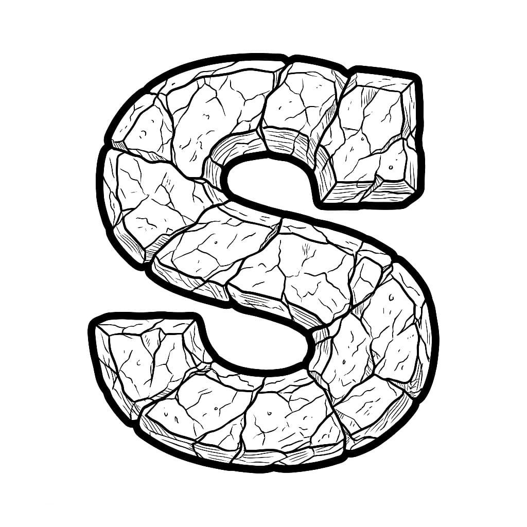 Huruf S Tekstur Batu