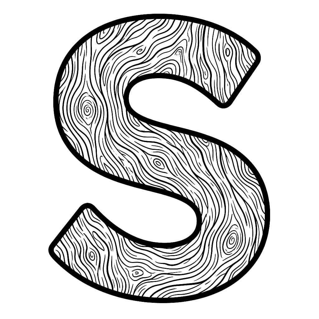 Huruf S Tekstur Kayu