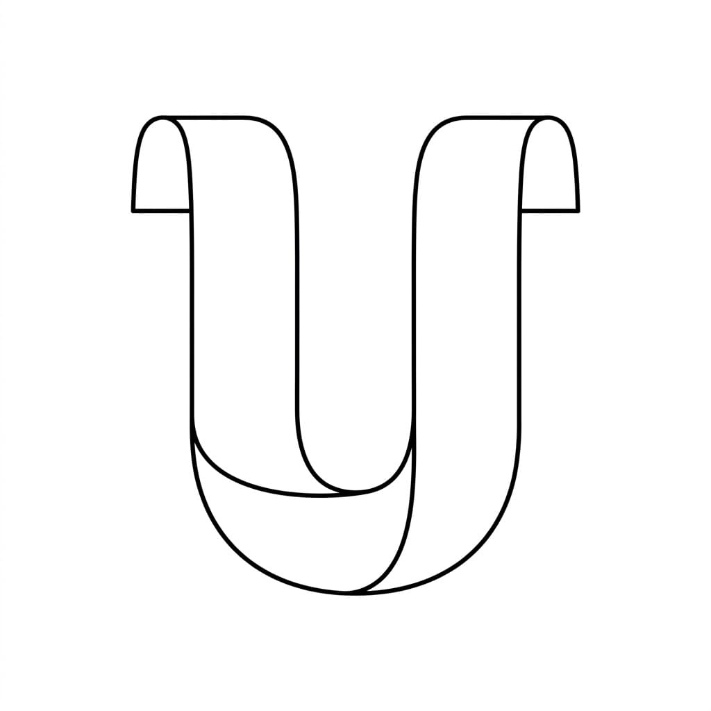 Huruf U pita terlipat