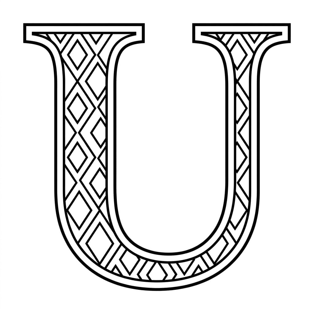 Huruf U pola berlian