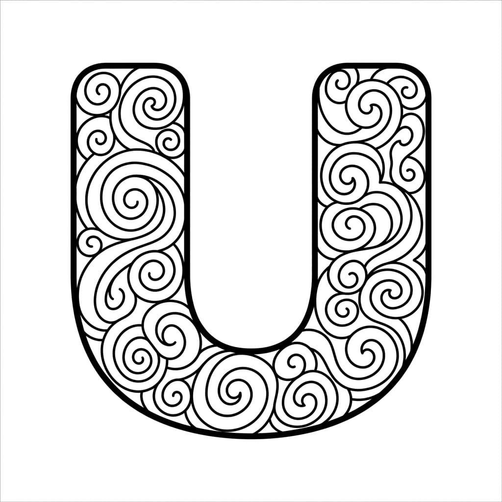 Huruf U pola spiral