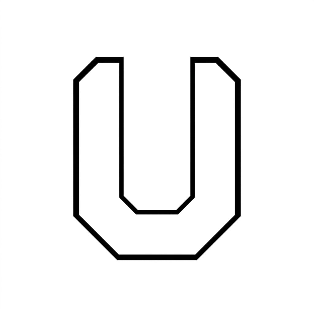 Huruf U sudut terpotong