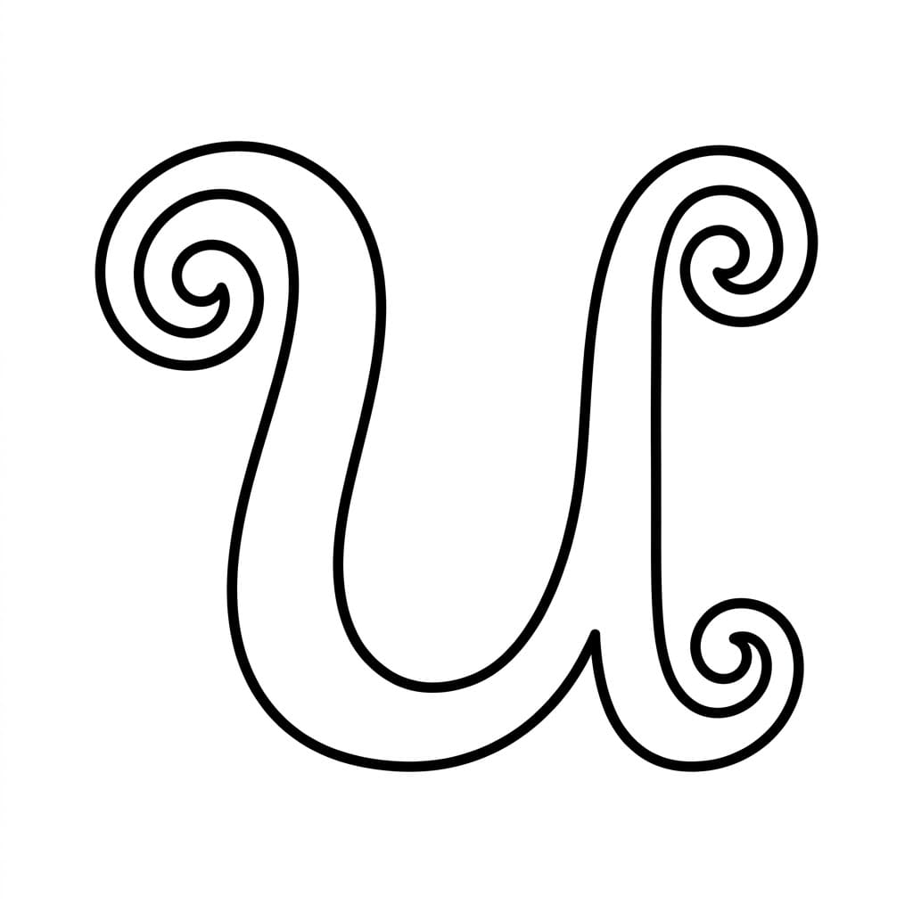 Huruf U ujung melengkung