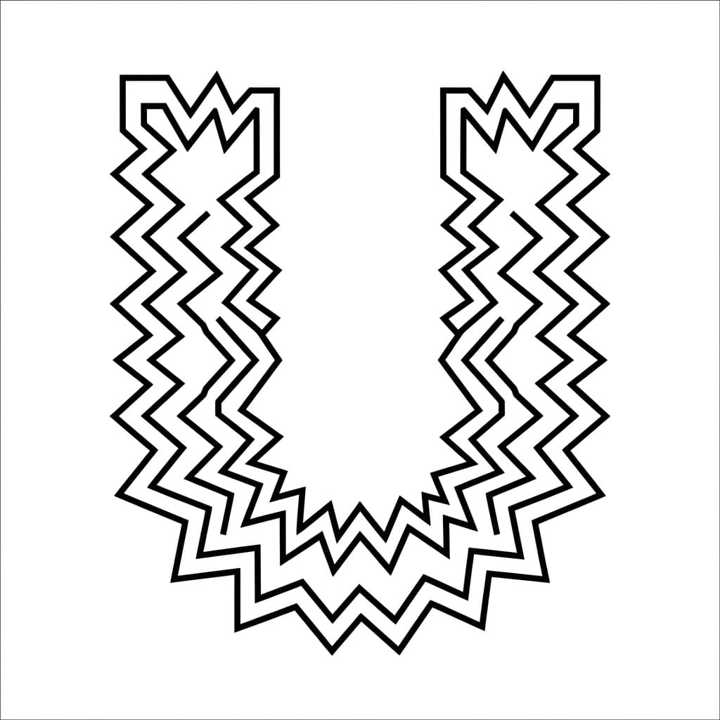 Huruf U zigzag