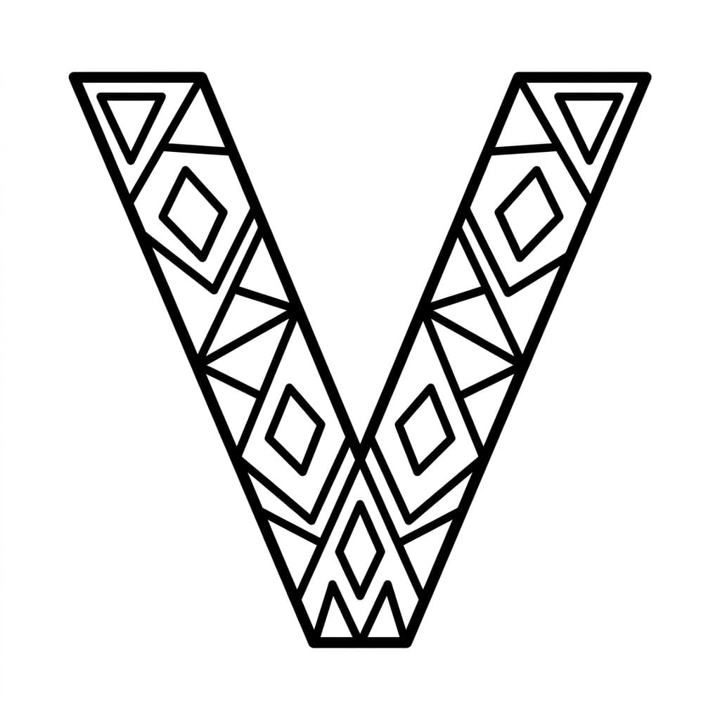Huruf V Geometris