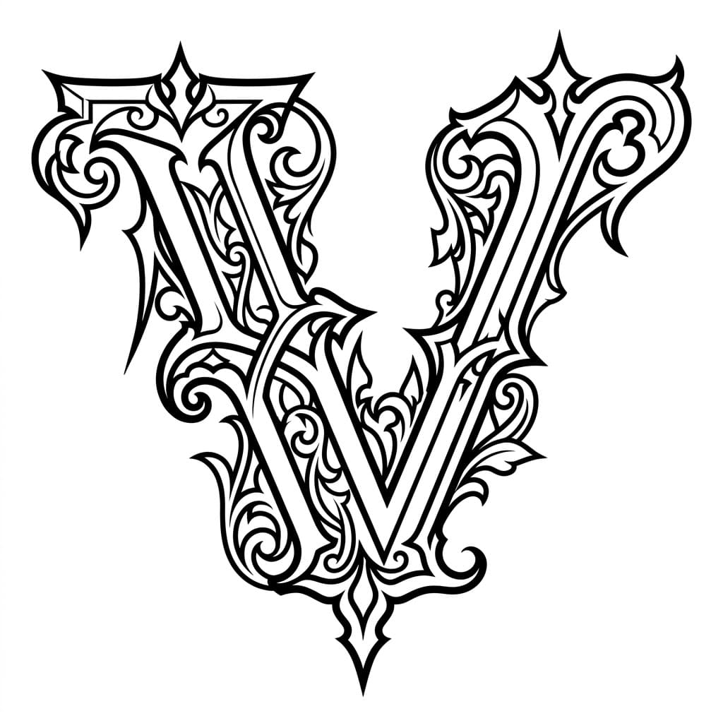 Huruf V Gotik