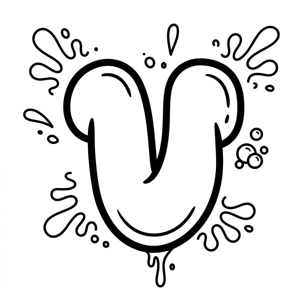 Huruf V Grafiti Gelembung